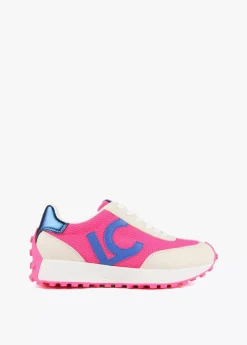 Zapatillas deportivas azul y rosa flúor