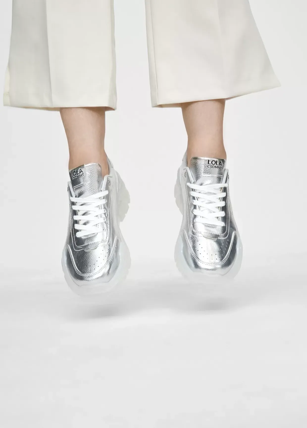 Zapatillas tipo sneakers metalizadas